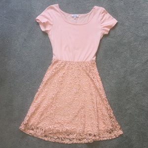pink lace dress